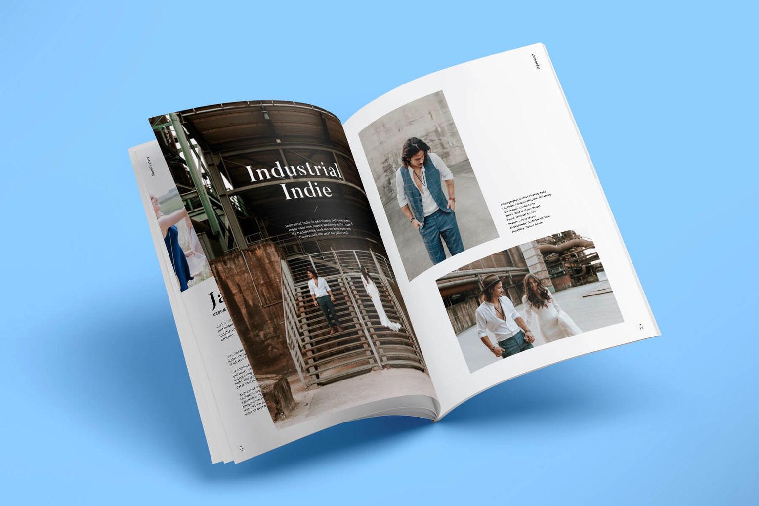 Intérieur du Wedding magazine, un magazine présentant la collection de tenues de mariage